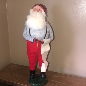 Byers’ Choice Santa in his Pajamas checking his list! Signed The Carolers 1987
